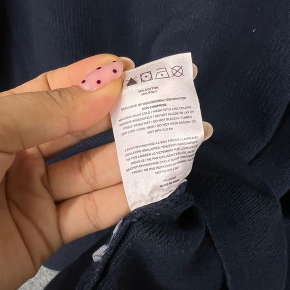 NEW Malbon Golf 1/4 Zip Navy Blue Sweater Knit Top Logo Men's Size  M - Picture 9 of 11